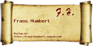 Frass Humbert névjegykártya